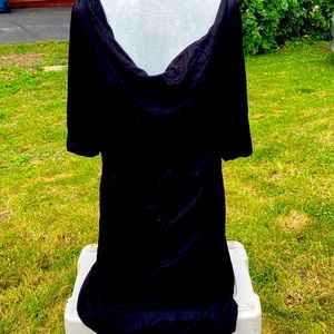 Daisy Fuentes black draped dress